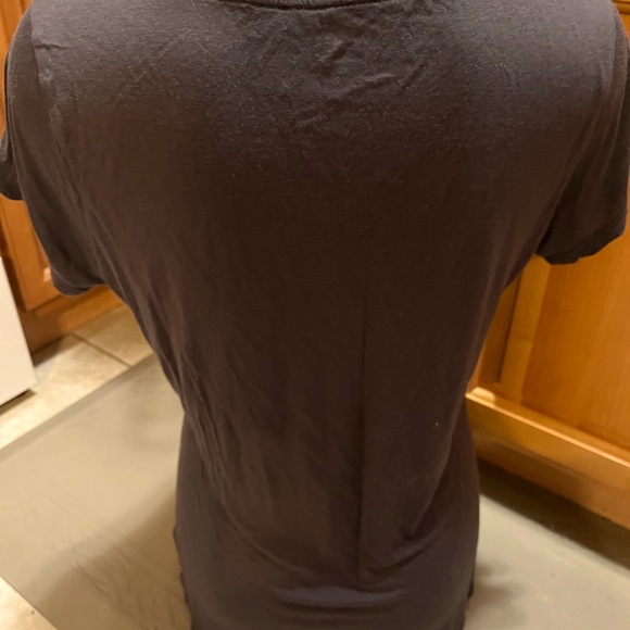 EXPRESS Womens Tee Shirt Lion Stars Stripes Studs Medium High Low Hem Cut Flag - Picture 4 of 8